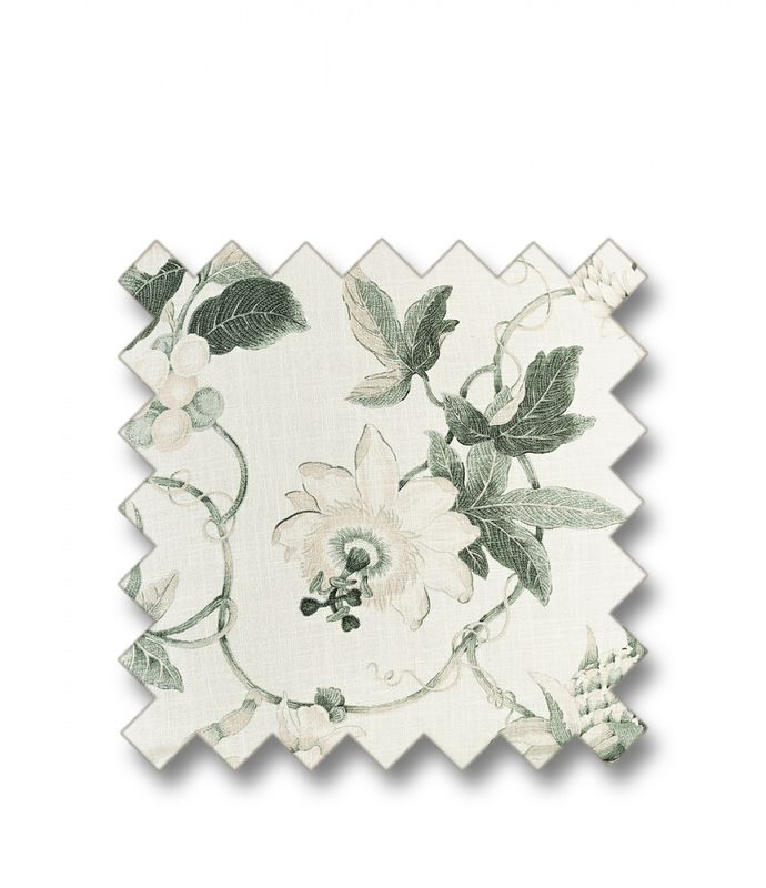 MABELLE OFFWHITE/GREEN metervare stoff