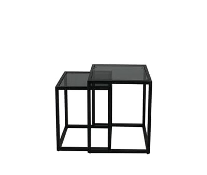 Hovedbilde Settbord Alma sett av 2 bord sort metall / Grey ...