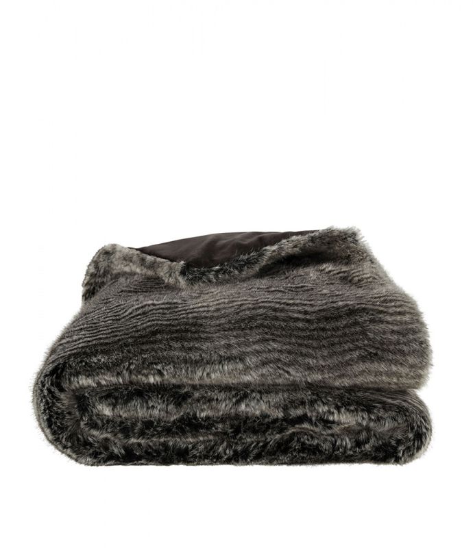 Pelspledd LEIA STRIPE GREY 127x150