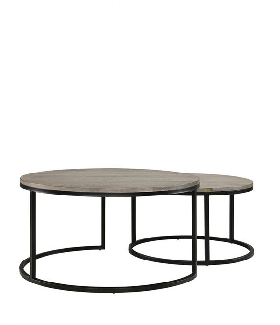 Hovedbilde MASON 2-set sofabord i eikefiner 06-87413 Ø90/70 ...