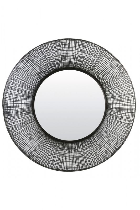 Mirror Ø89x12 cm SAMAT black 7312812