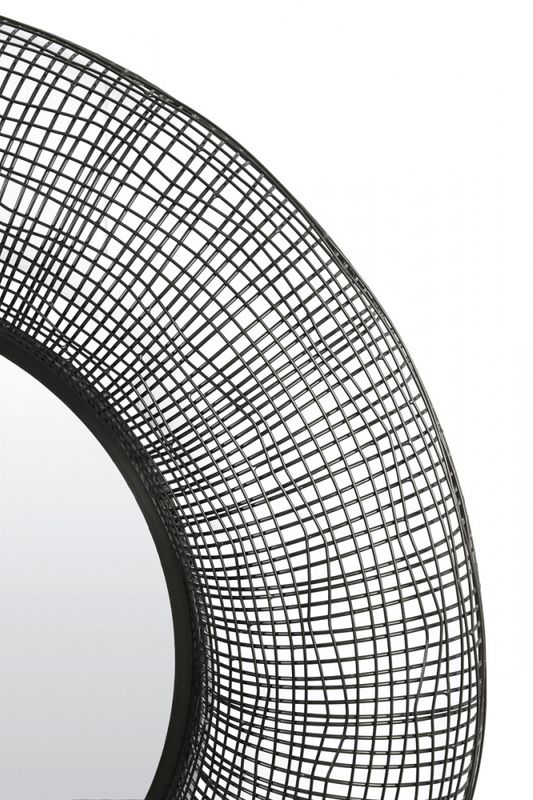 Mirror Ø78x12 cm SAMAT black 7312712