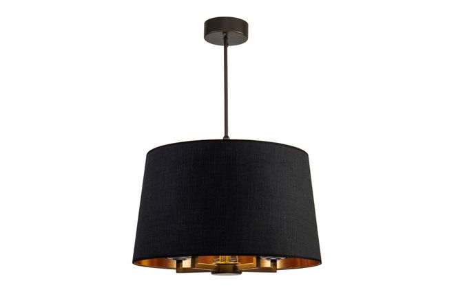 Hovedbilde  Taklampe Aruba D60cm 5armer sort Sort lin skjerm ...