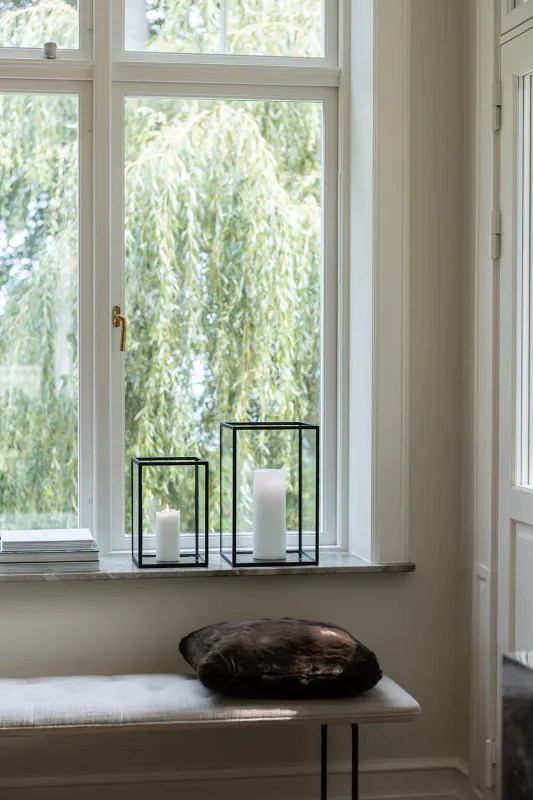 Harlequin Lantern - Bronze Mirror, Black Frame Medium (25*25*40)