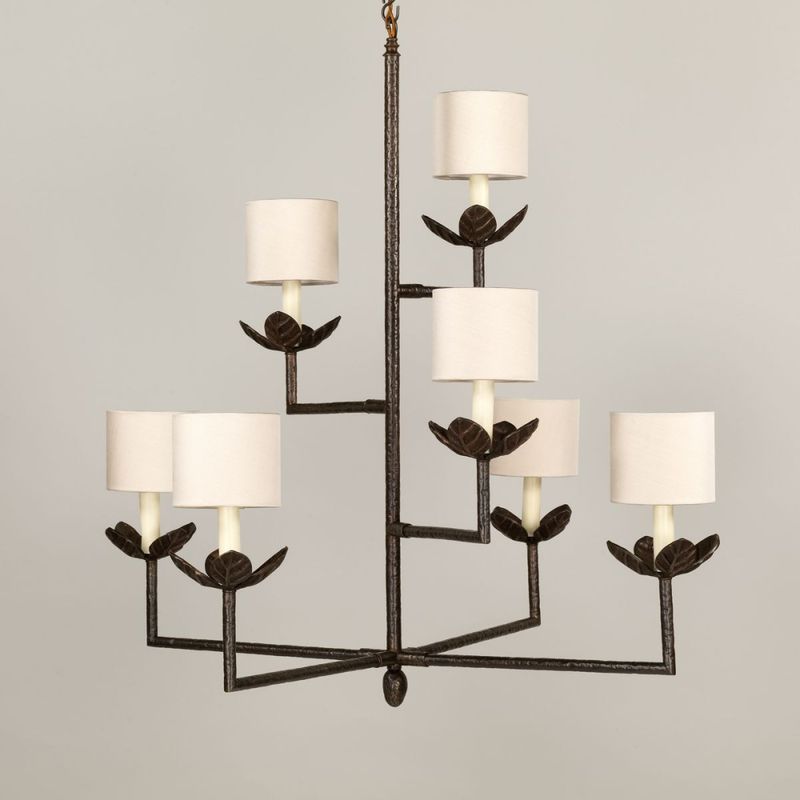 Colombier Chandelier fra Vaughan in bronze  - taklampe inkl. skjermer