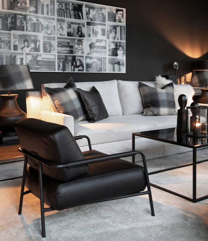 SINCLAIR Lenestol Skinn Svart