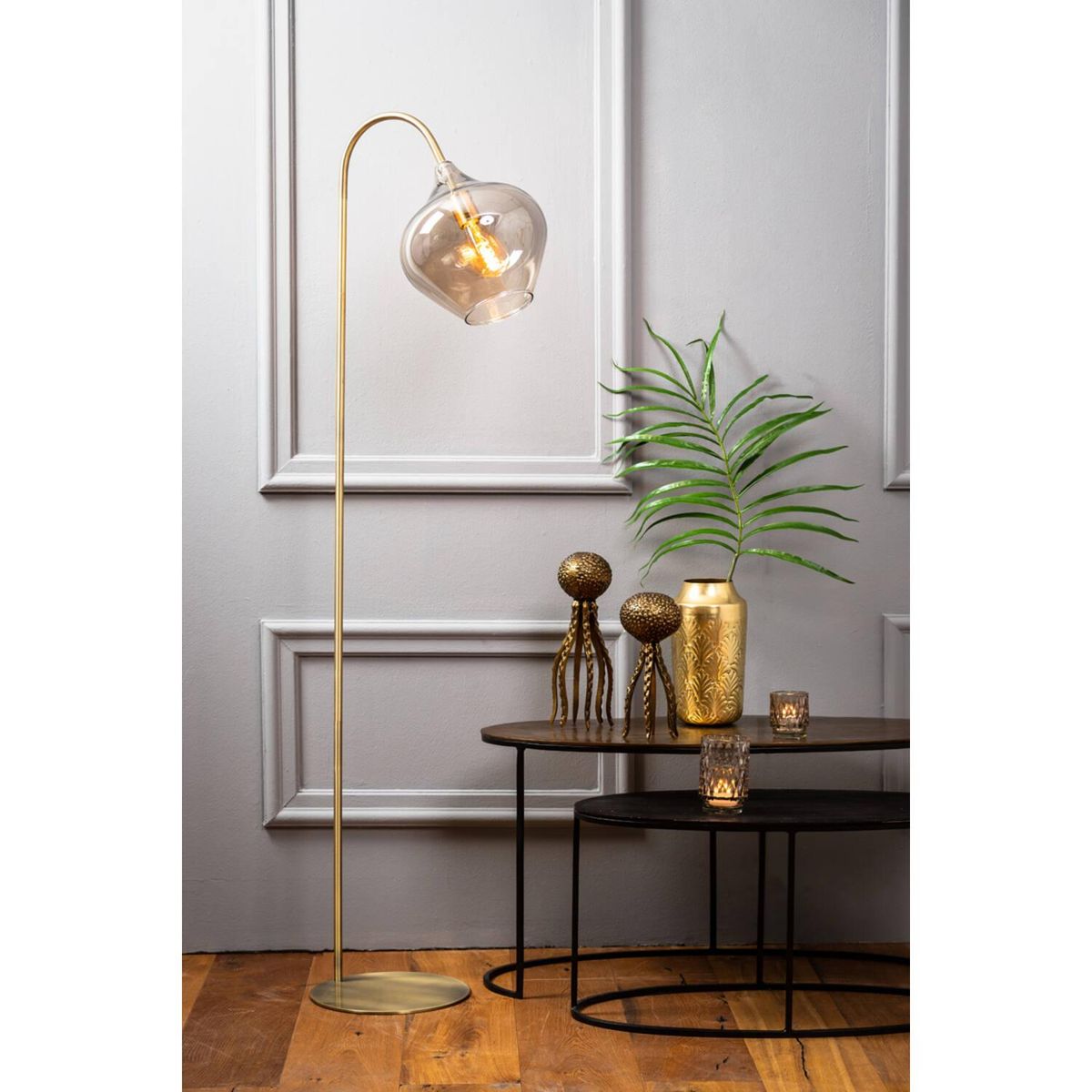 Floor lamp 45x28x160 cm RAKEL antique bronze+smoked