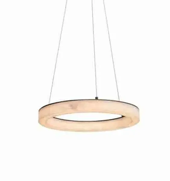 Hovedbilde aklampe Epsom Ø60cm H5,5cm Led Alabaster / Black 