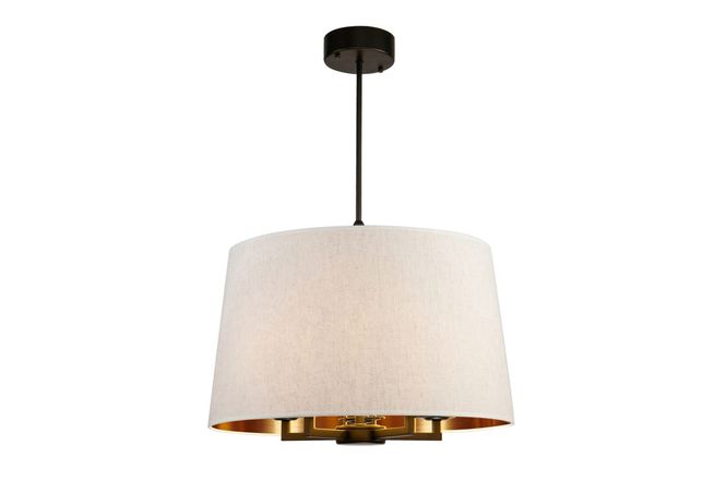 Hovedbilde  Taklampe Aruba D60cm 5armer sort Sand lin skjerm ...