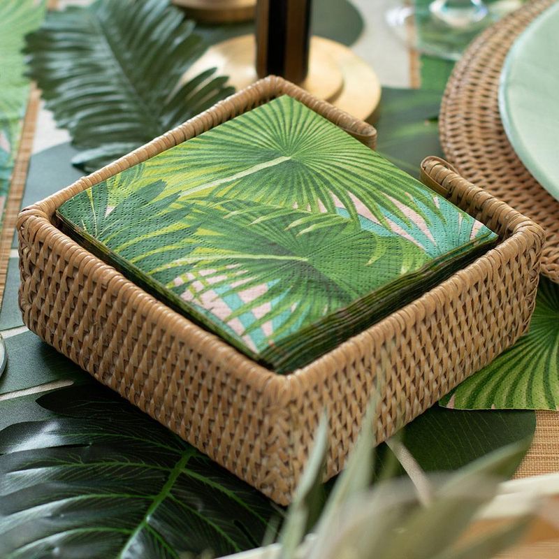 Rattan Cocktail Napkin Holder in Dark Natural - HC01