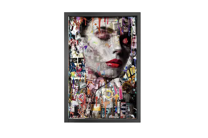 Hovedbilde  Canvas picture 5cm black frame Street Art Girl ...