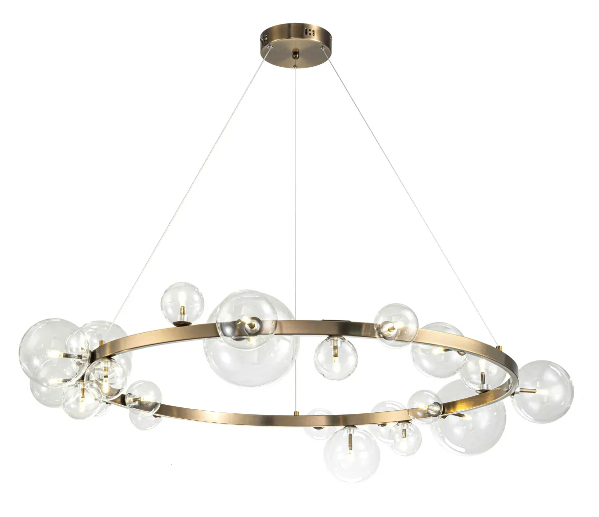 Taklampe Wimbledon Ø130cm H20cm 24 lys clear crystal / Bronz 