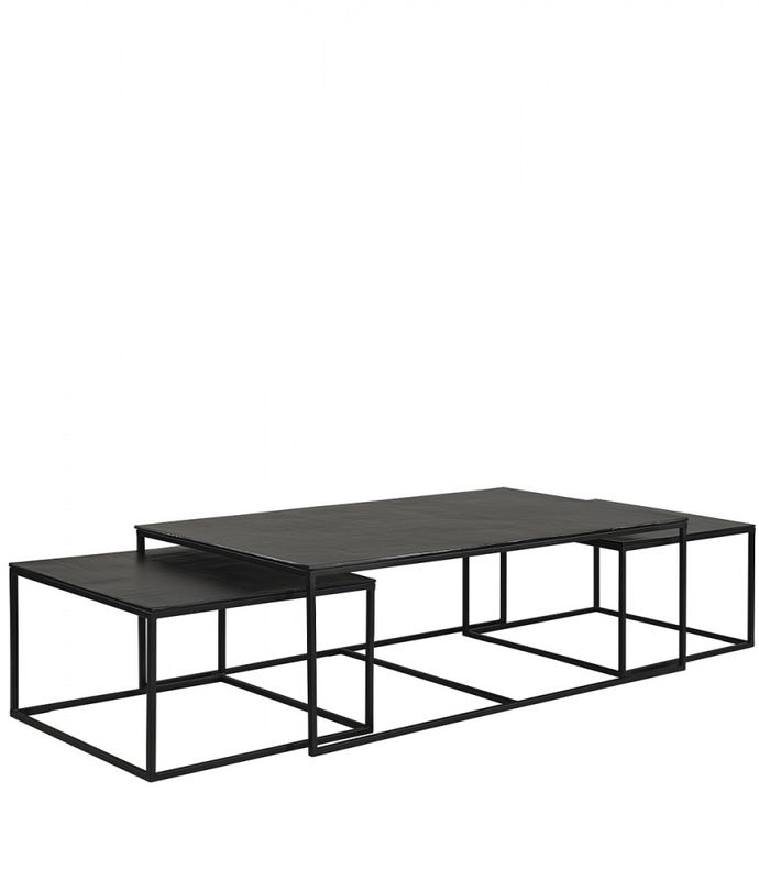 MILLE sofabord svart metall sett a 3  06-24719  130x69x42h 