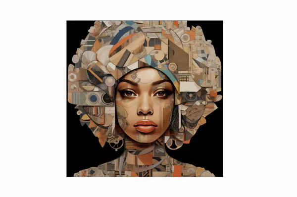 Hovedbilde Glass picture Black Woman 120cm x 120cm ...