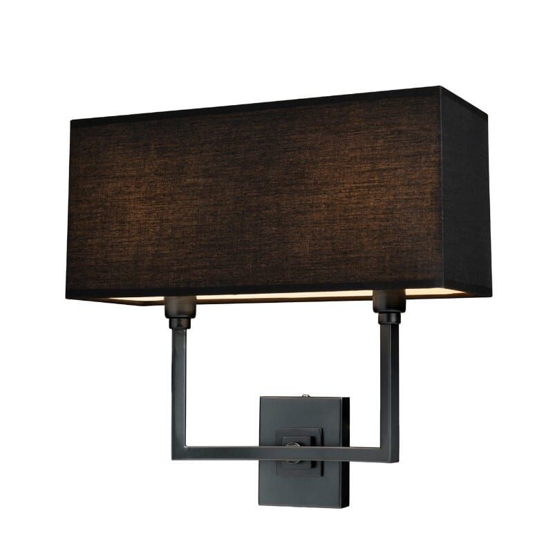 Vegg lampe Kiev L35xW15xH35CM antrasitt med sort skjerm  