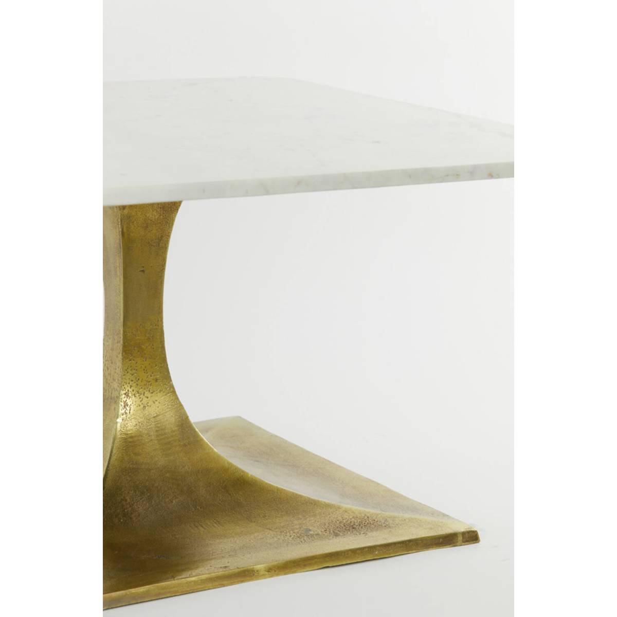 Coffee table 70x70x39 cm RICKERD white marble+ant bronze Article