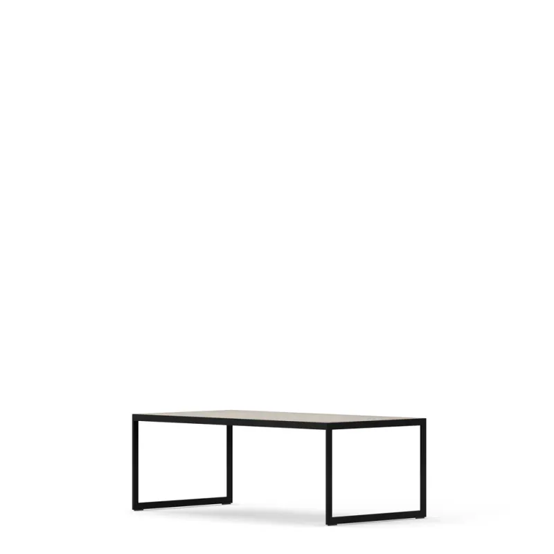 Square sofabord sort metall - med stenplate  limestone: 4490ST-2