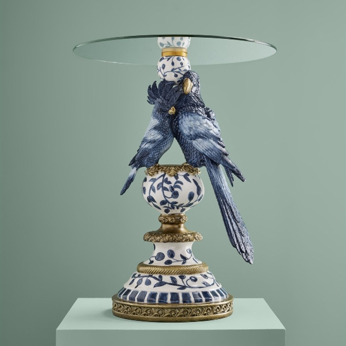 Side table blue birds